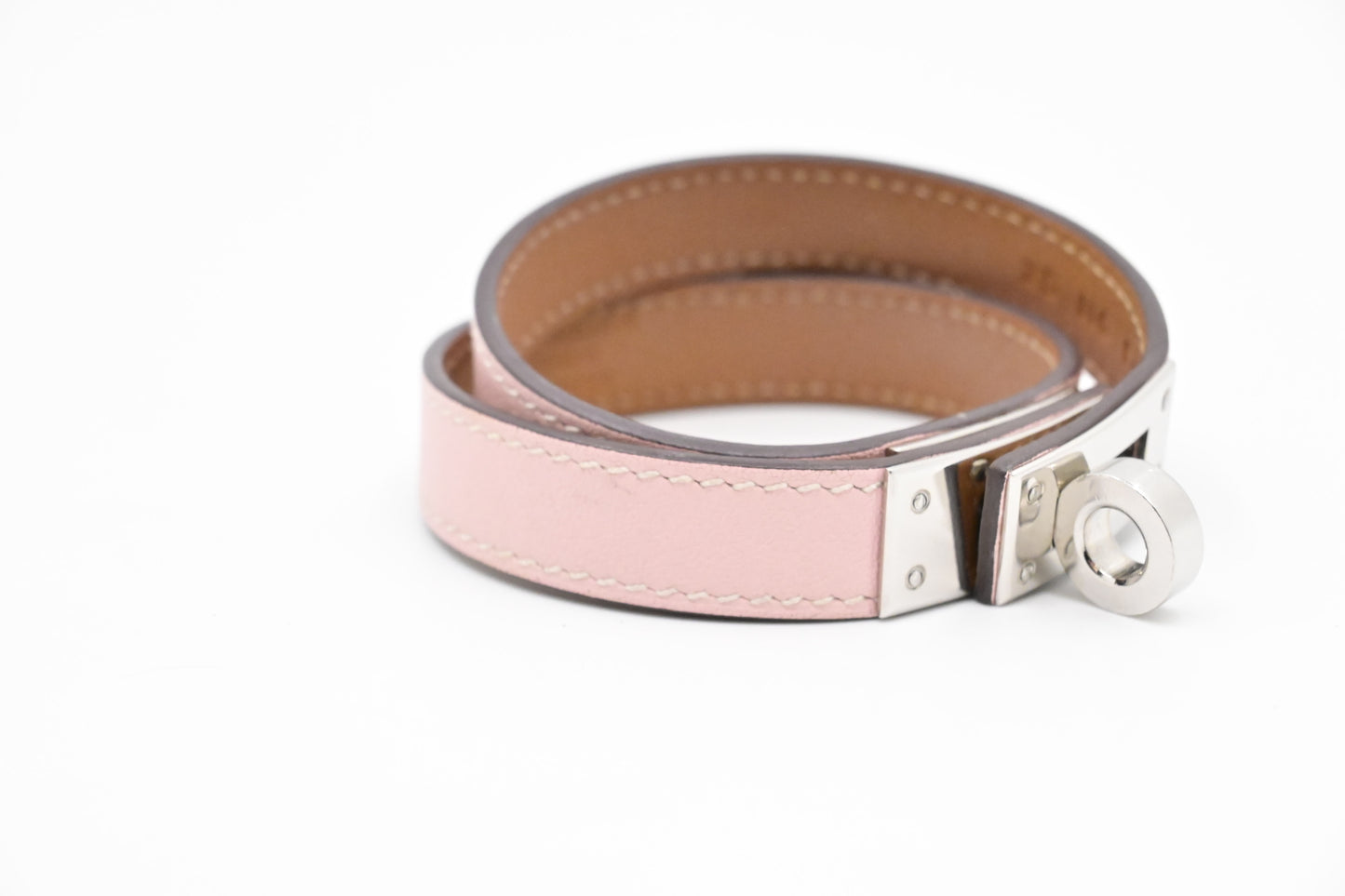 Hermes Kelly Tour Bracelet in Light Pink Leather
