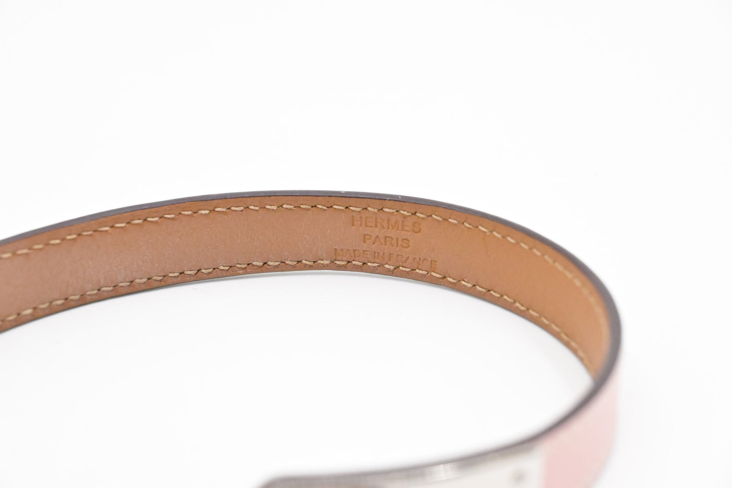 Hermes Kelly Tour Bracelet in Light Pink Leather