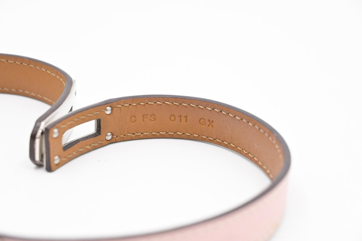 Hermes Kelly Tour Bracelet in Light Pink Leather