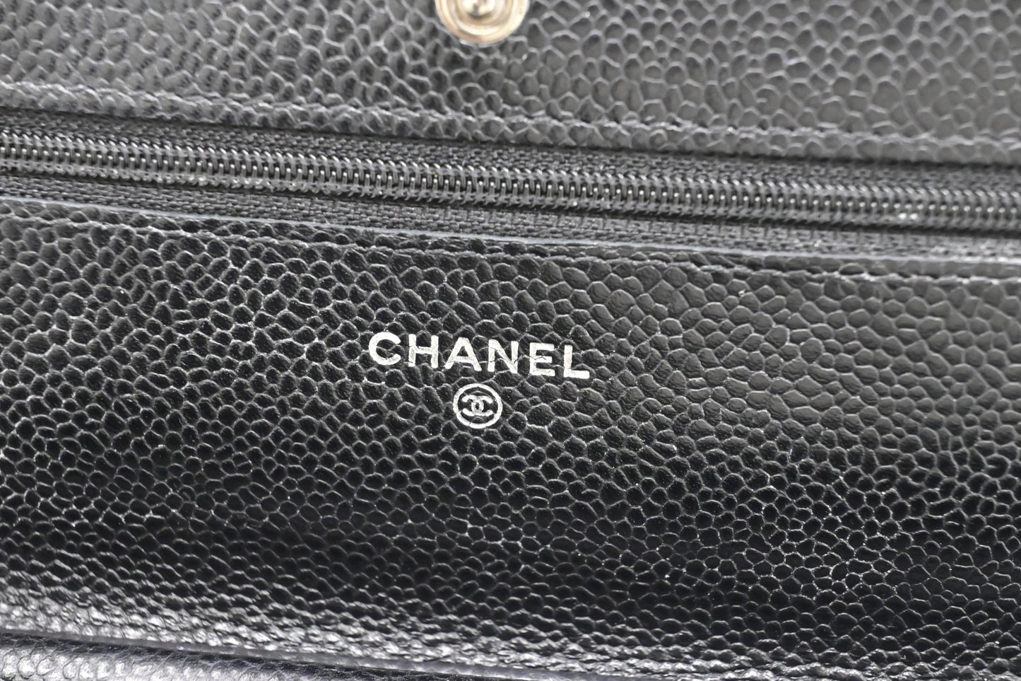 Chanel Wallet on Chain in Black Mattelassé Caviar Leather