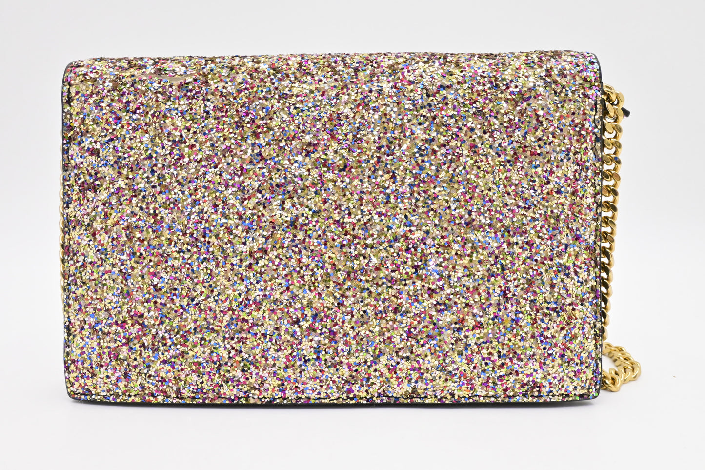 YSL Saint Laurent Wallet on Chain in Multicolor Sparkles