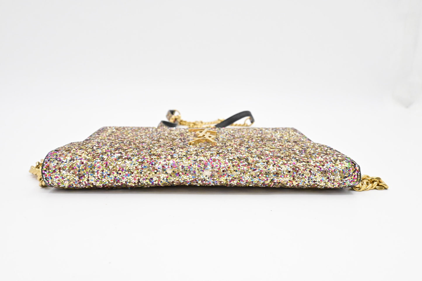 YSL Saint Laurent Wallet on Chain in Multicolor Sparkles
