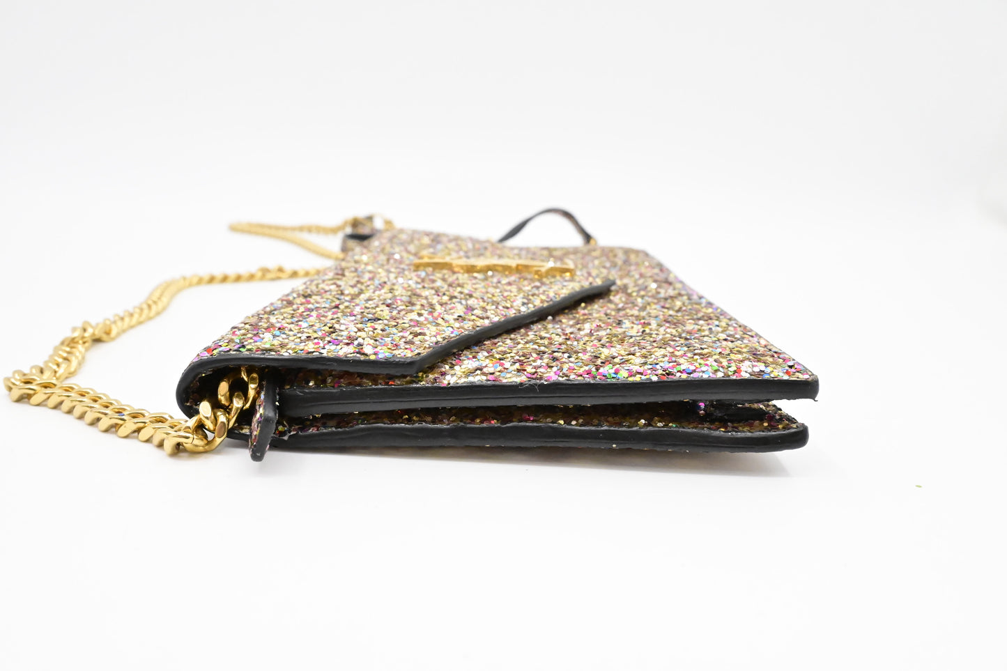 YSL Saint Laurent Wallet on Chain in Multicolor Sparkles