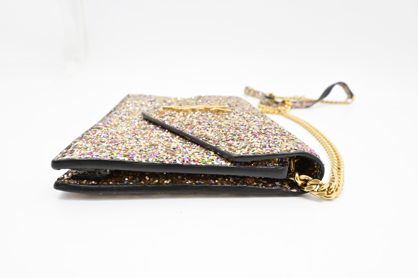 YSL Saint Laurent Wallet on Chain in Multicolor Sparkles