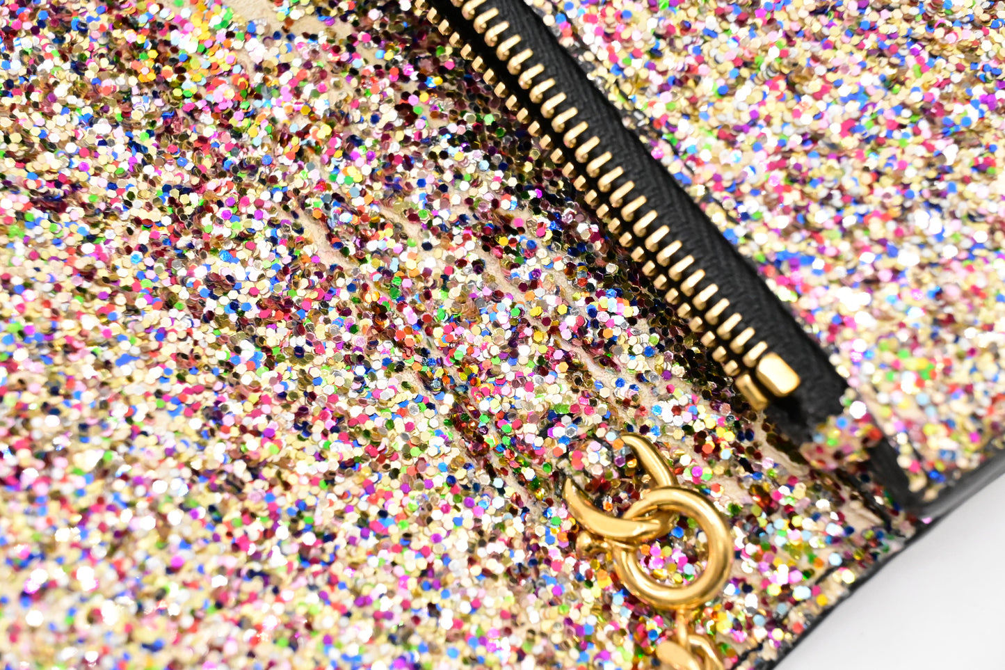 YSL Saint Laurent Wallet on Chain in Multicolor Sparkles