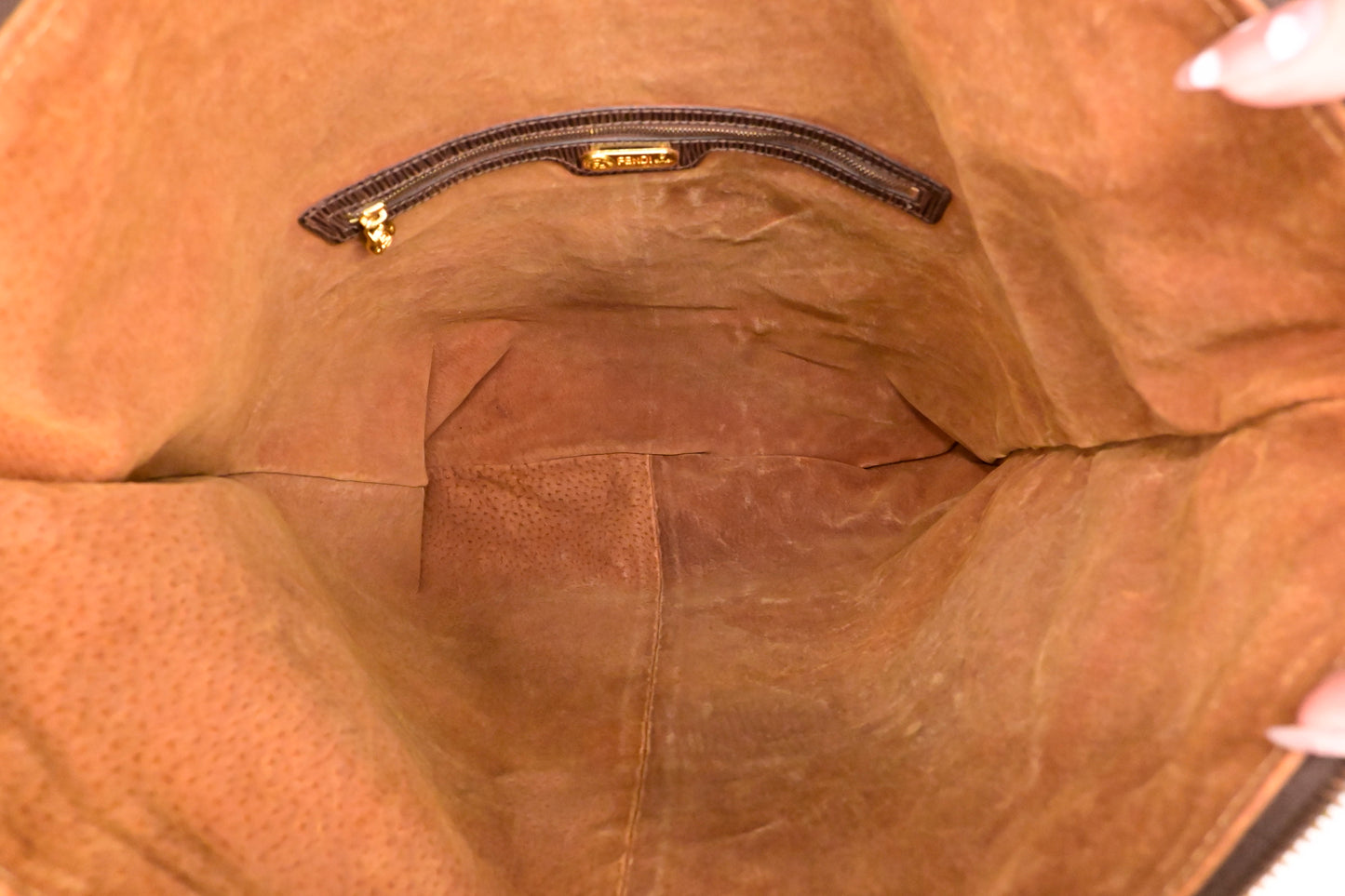 Fendi Large Crossbody in Brown FF Nylon