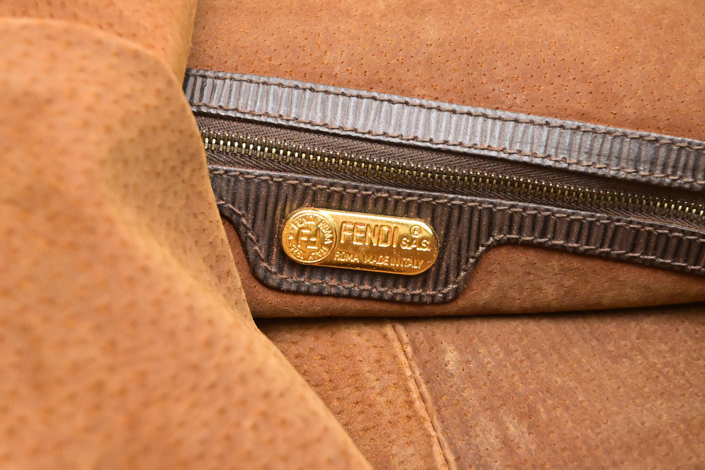 Fendi Large Crossbody in Brown FF Nylon