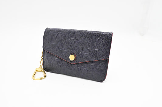 Louis Vuitton Pochette Cles in Marine Rouge Empreinte Leather