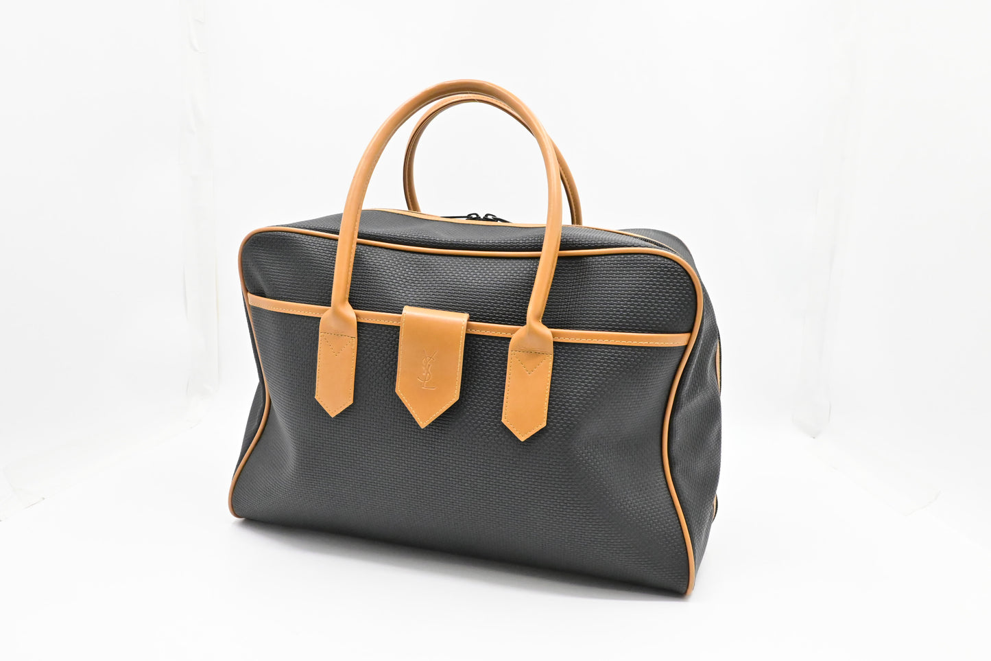 YSL Saint Laurent Boston Bag in Black Coated Canvas