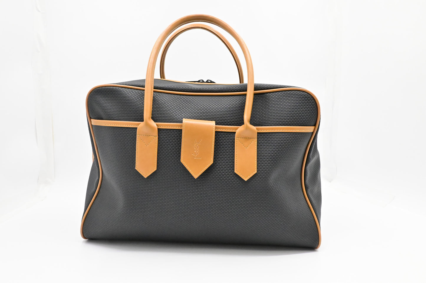 YSL Saint Laurent Boston Bag in Black Coated Canvas