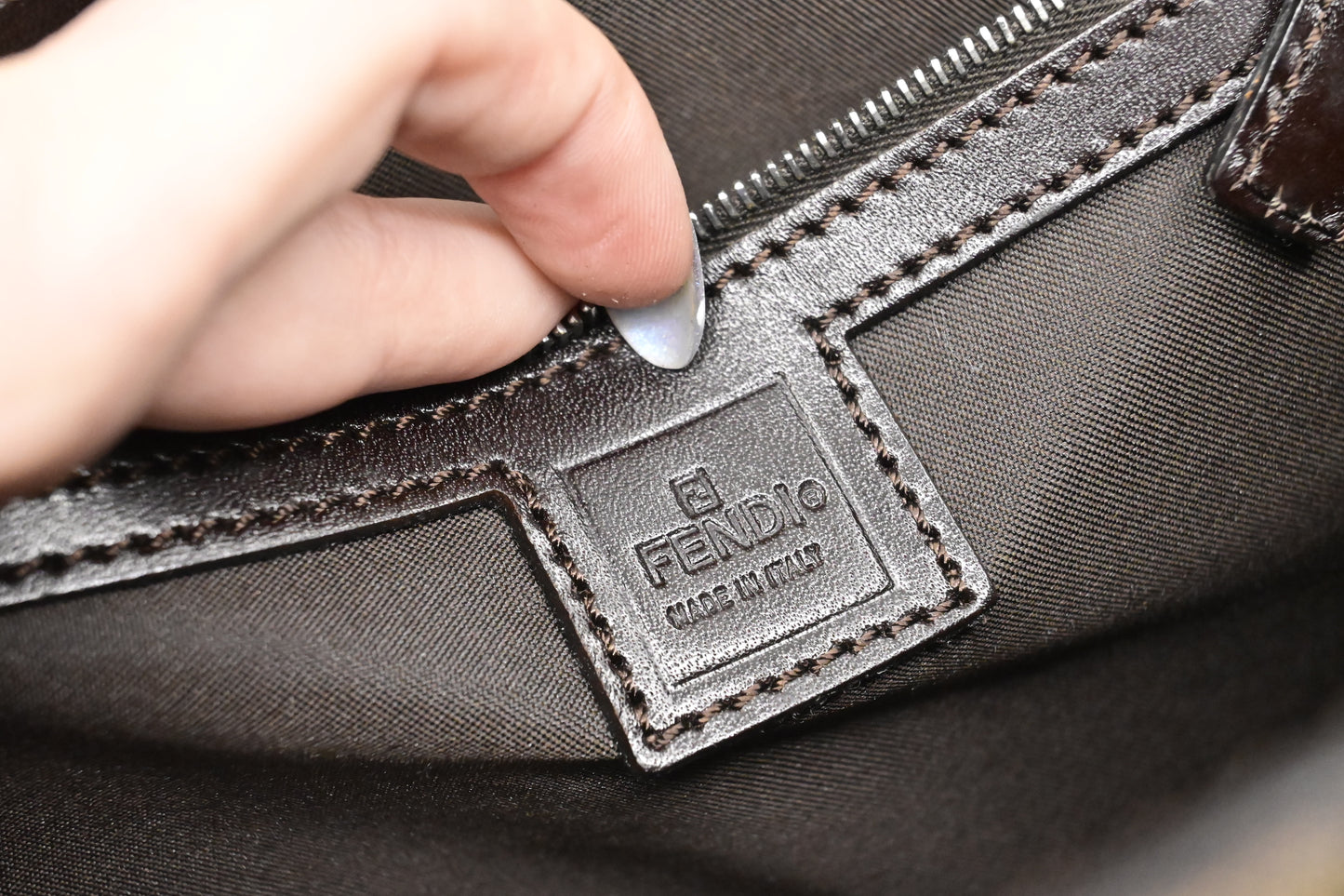 Fendi Zip Tote in Zucca Canvas