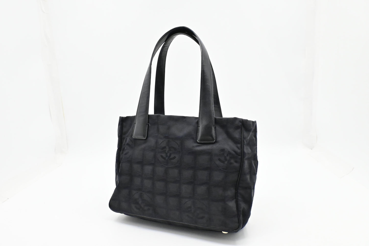 Chanel Small New Travel Line Tote in Black Canvas