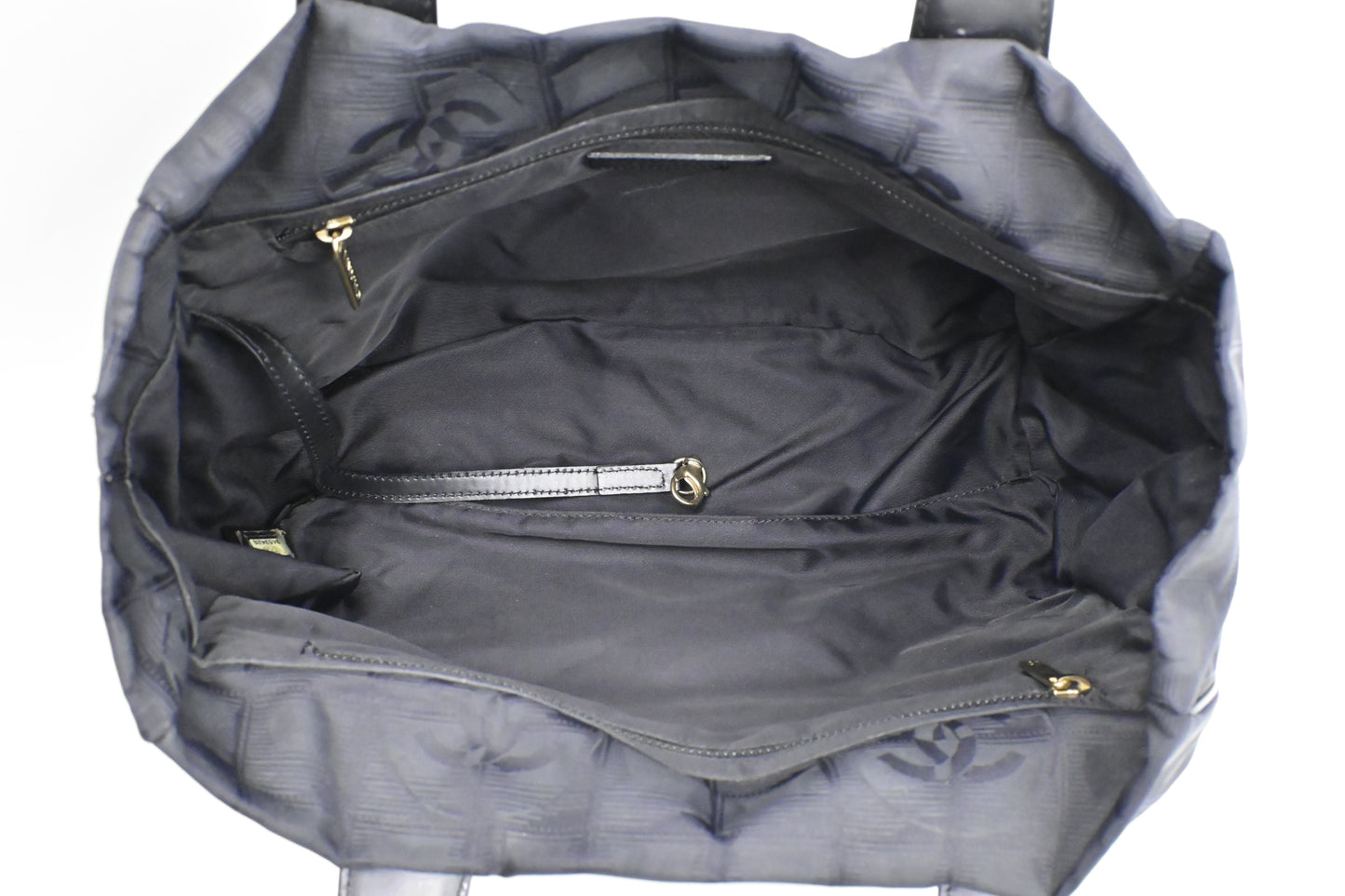 Chanel Small New Travel Line Tote in Black Canvas