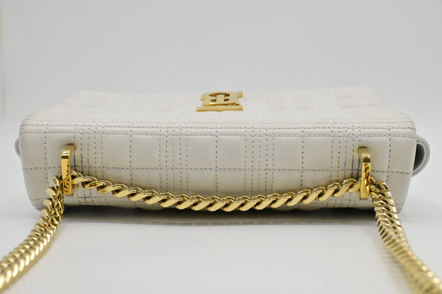Burberry Lola Crossbody in White Leather