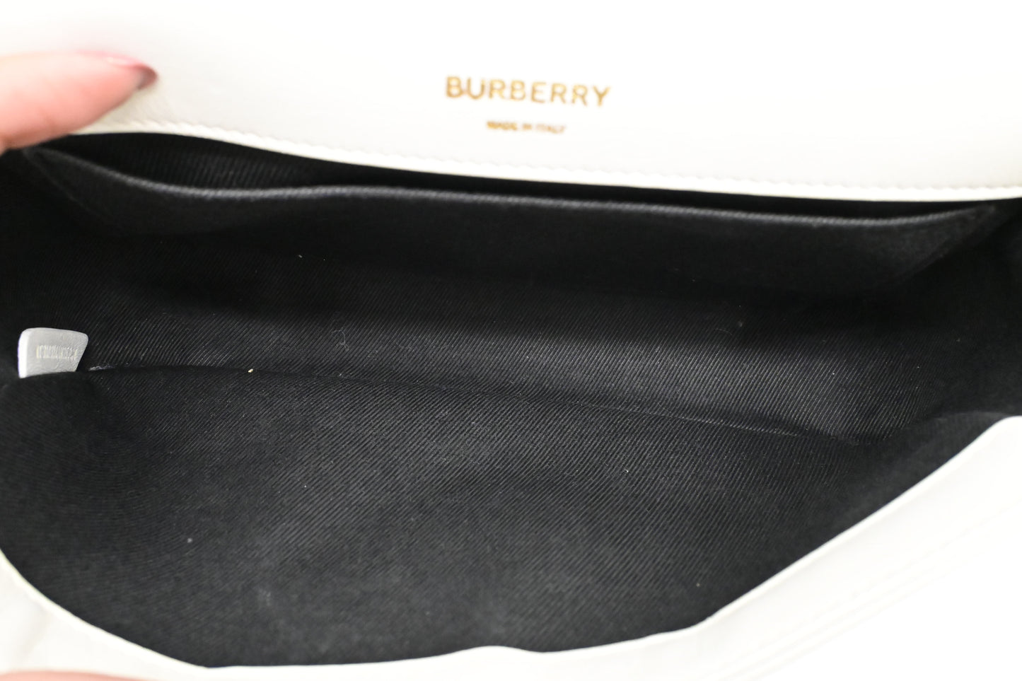 Burberry Lola Crossbody in White Leather