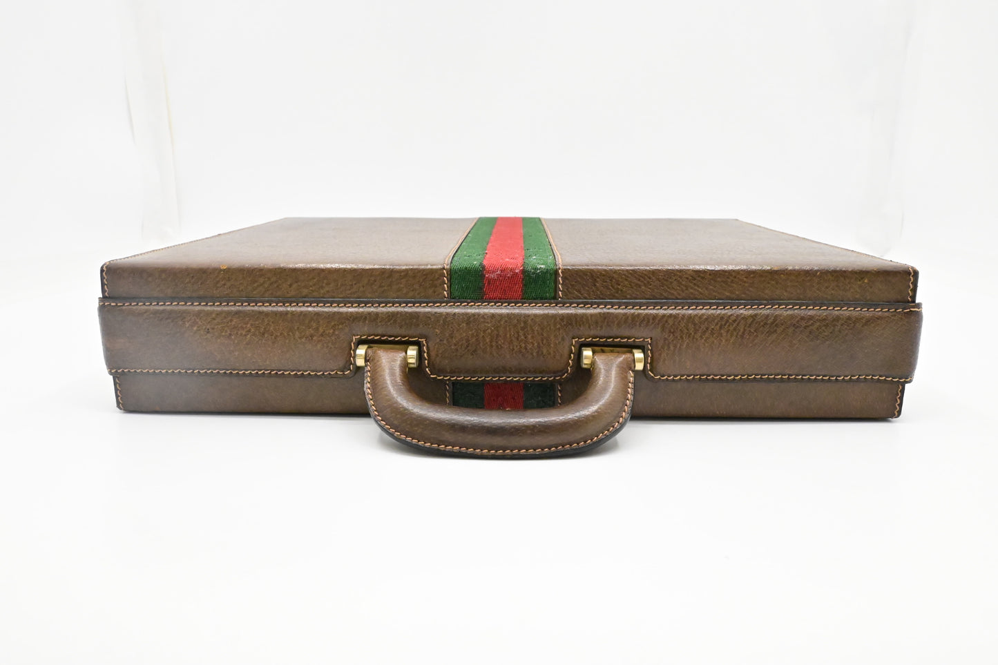 Gucci Sherry Line Briefcase in Brown Leather