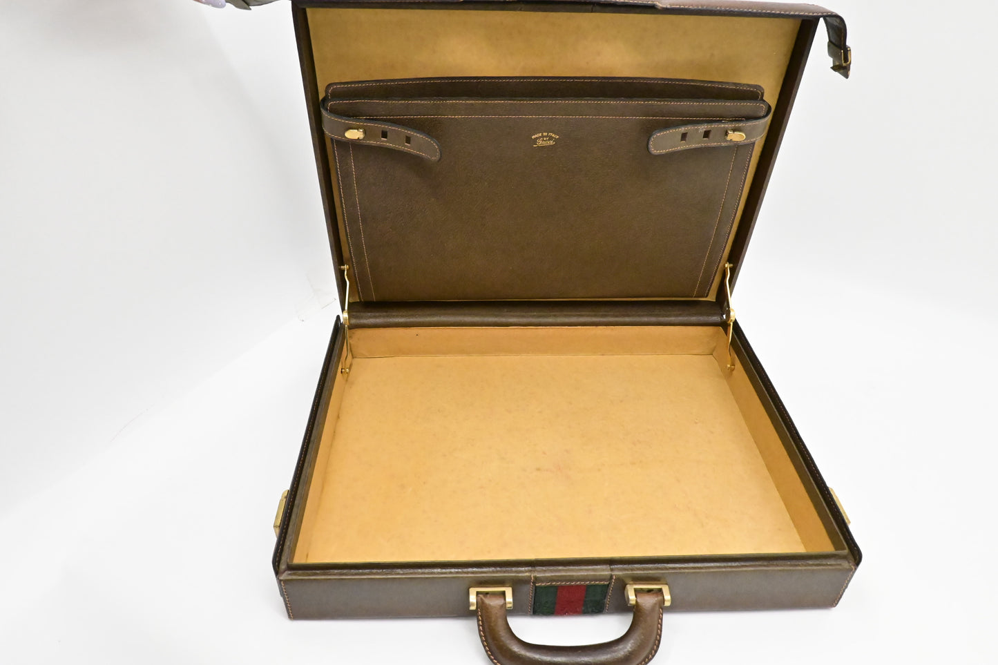 Gucci Sherry Line Briefcase in Brown Leather
