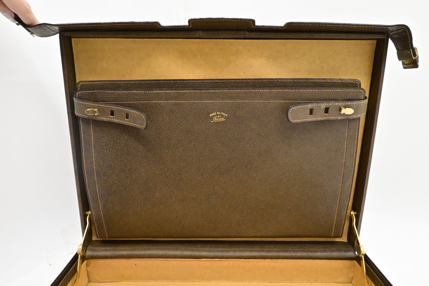 Gucci Sherry Line Briefcase in Brown Leather