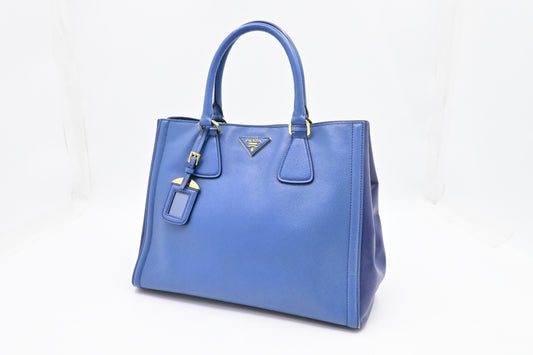 Prada Galleria in Blue Saffiano Leather
