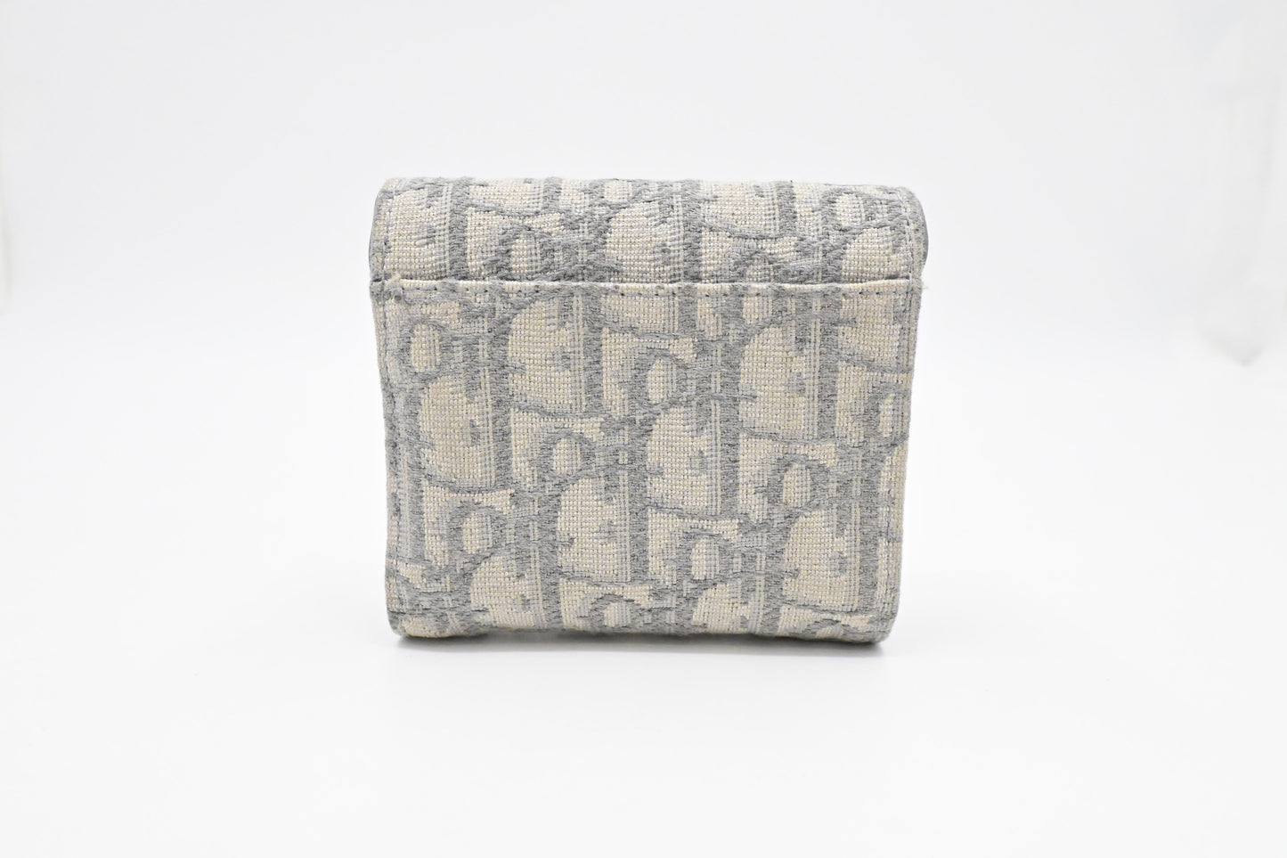 Dior Trotteur Compact Wallet in Grey Oblique Canvas