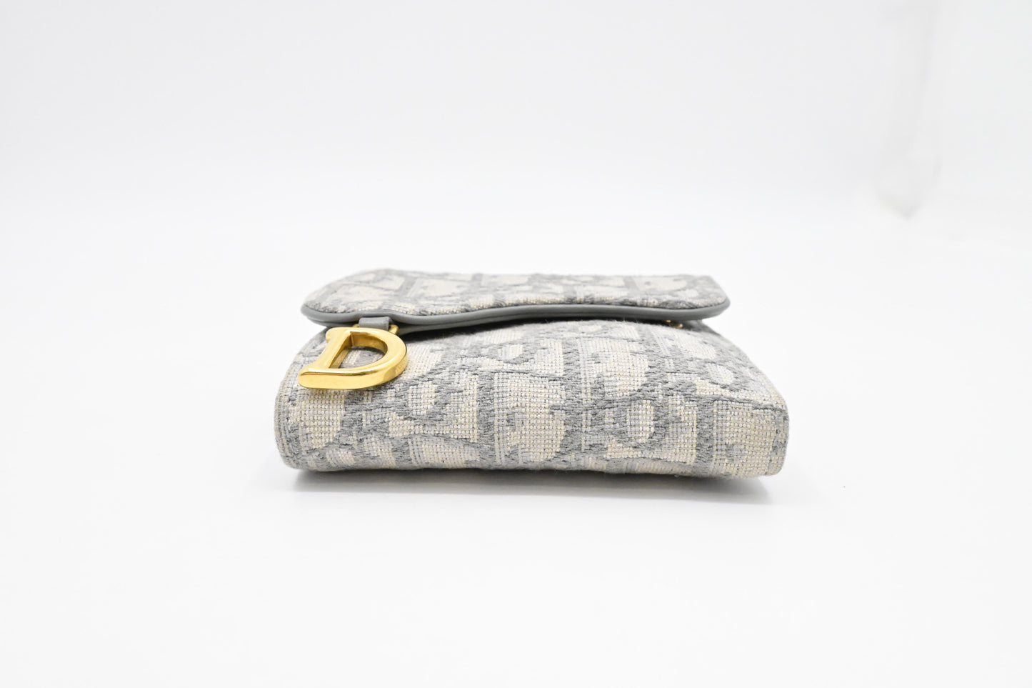 Dior Trotteur Compact Wallet in Grey Oblique Canvas