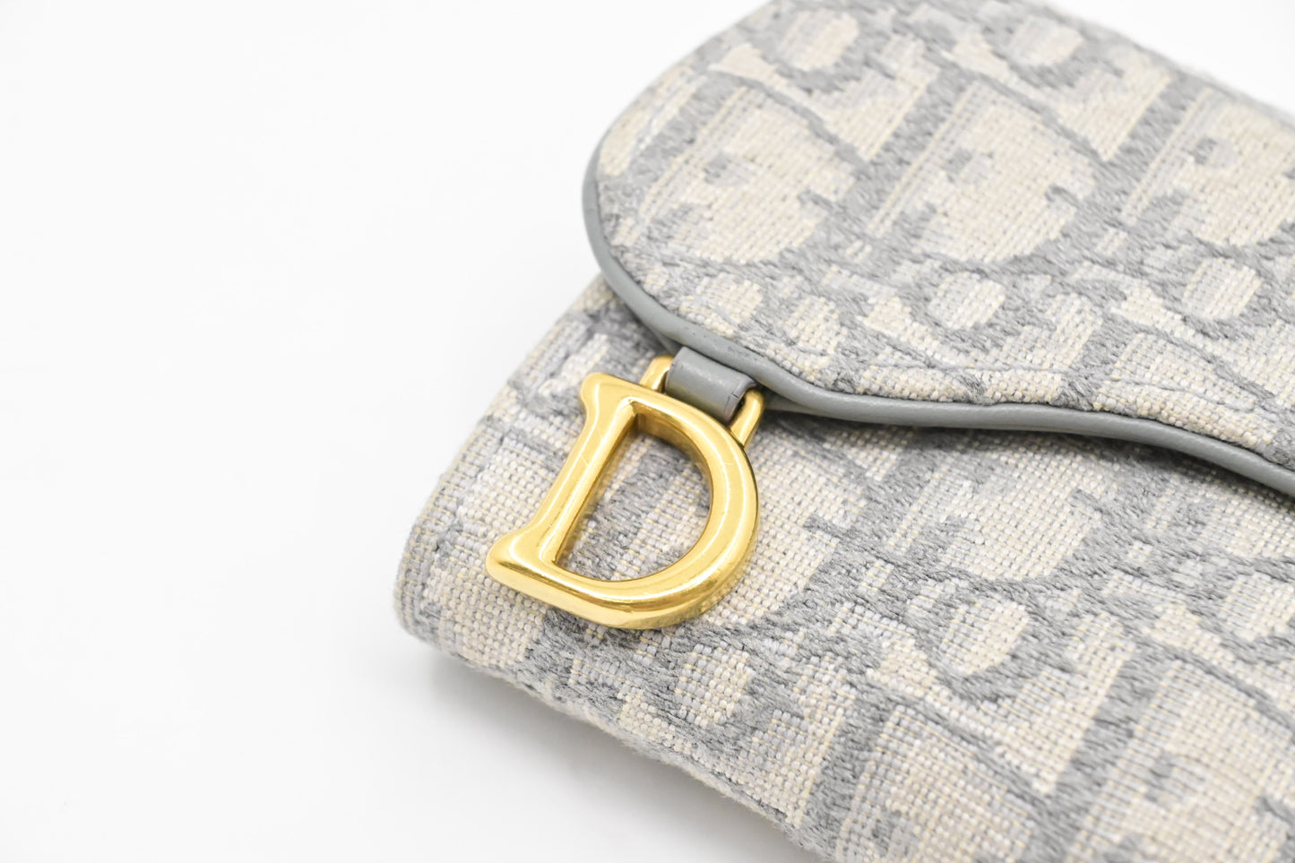 Dior Trotteur Compact Wallet in Grey Oblique Canvas
