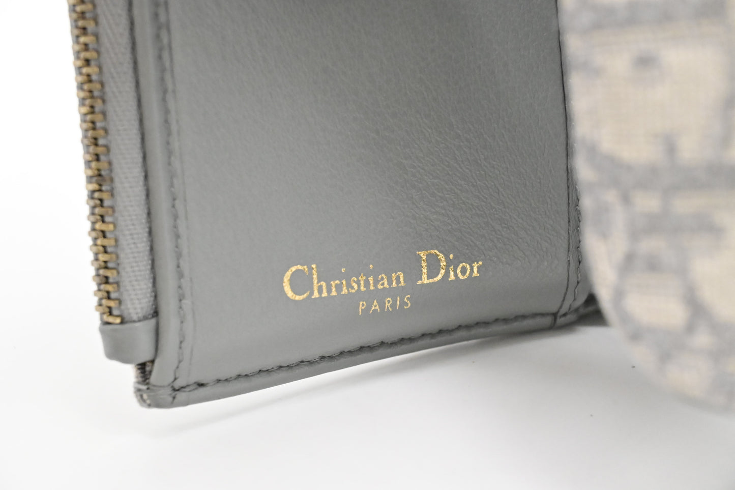 Dior Trotteur Compact Wallet in Grey Oblique Canvas
