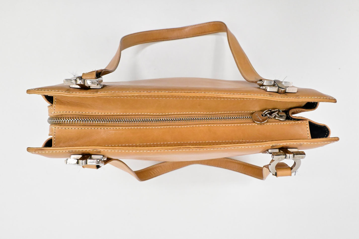 Ferragamo Shoulder Bag in Tan Leather