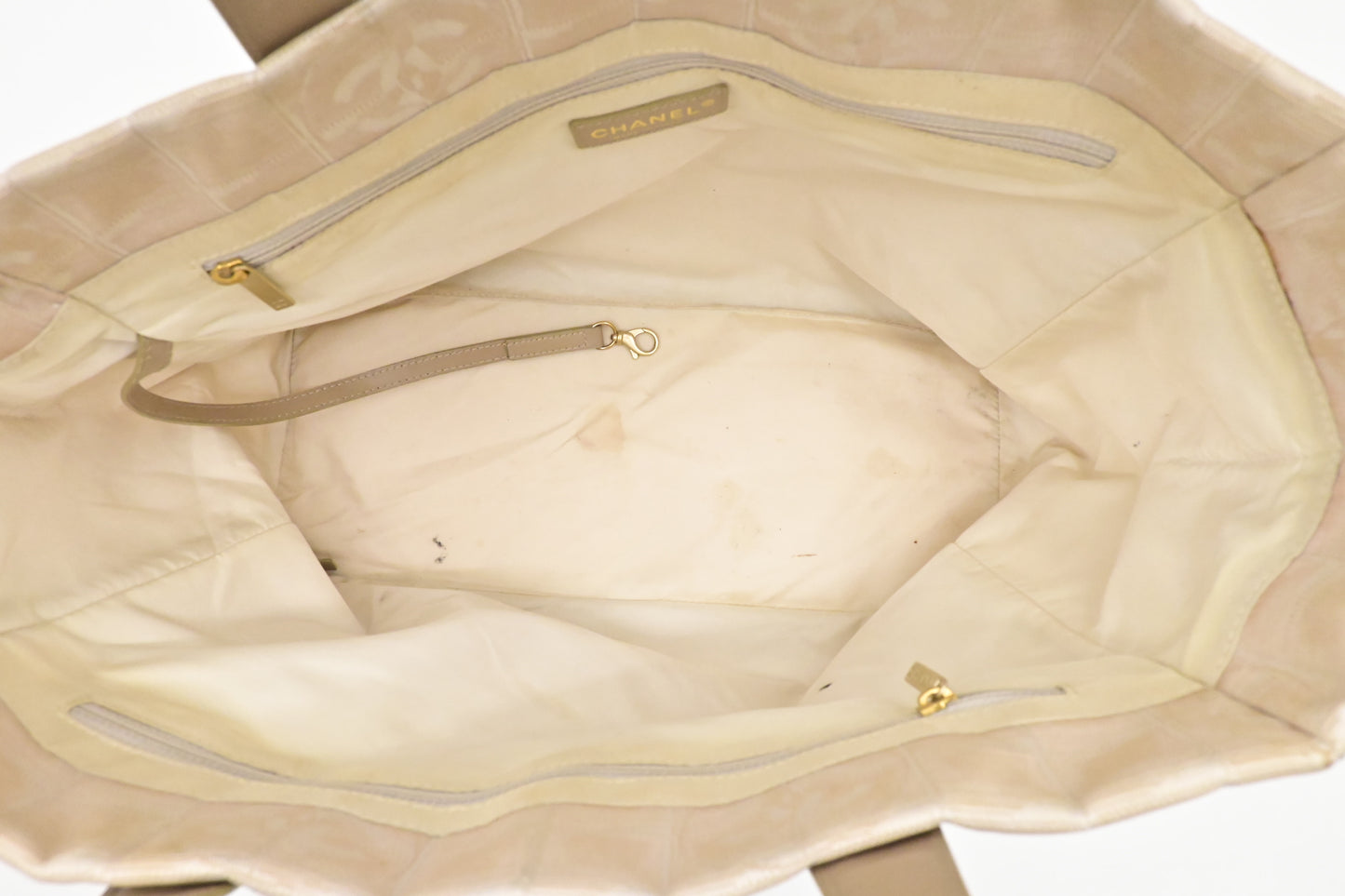 Chanel New Travel Line Tote in Beige Canvas