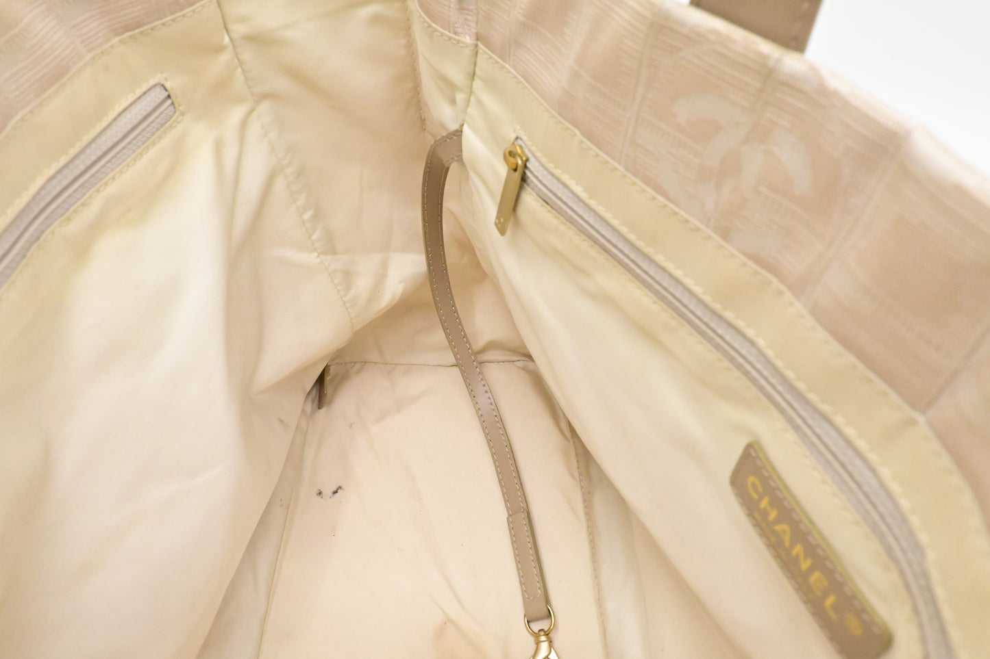 Chanel New Travel Line Tote in Beige Canvas
