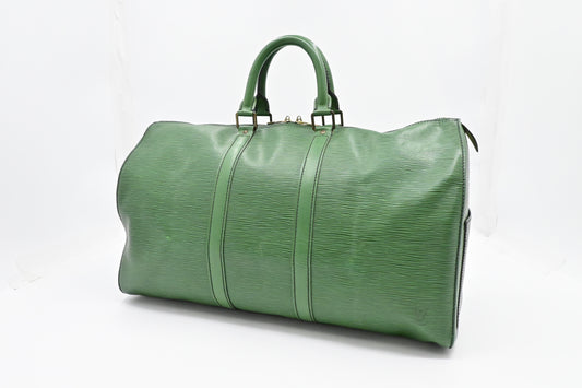 Louis Vuitton Keepall 45 in Green Epi Leather