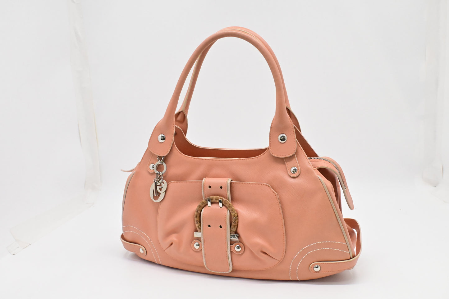 Ferragamo Gancio Hobo Bag in Pale Pink Leather