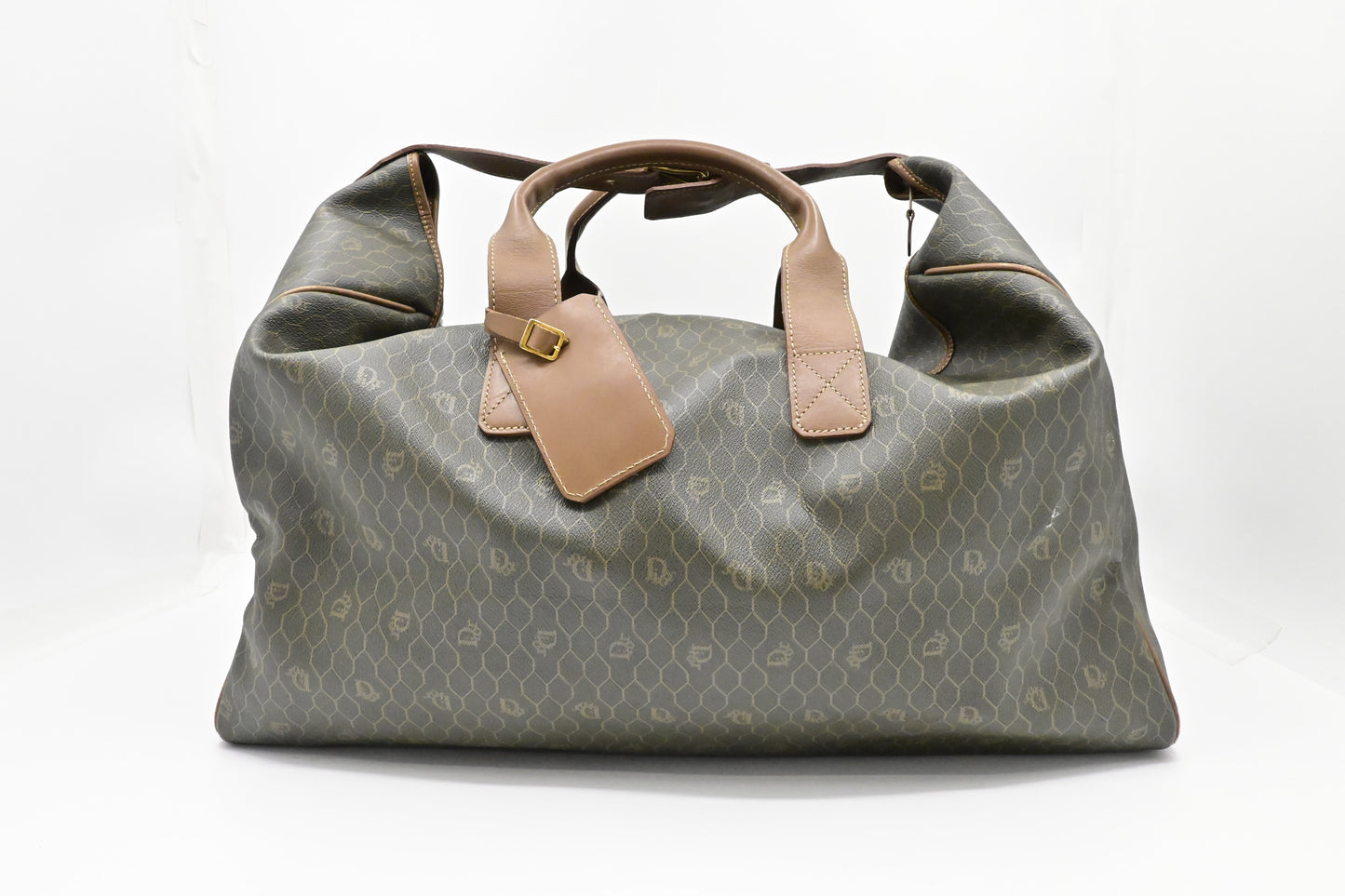 Dior Large Travel Bag in Dark Green Honeycomb Canvas