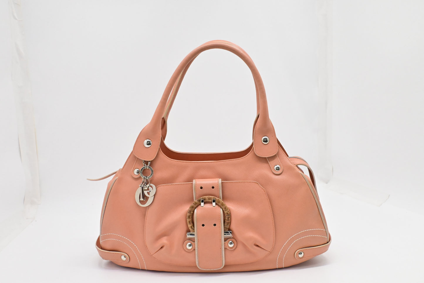 Ferragamo Gancio Hobo Bag in Pale Pink Leather