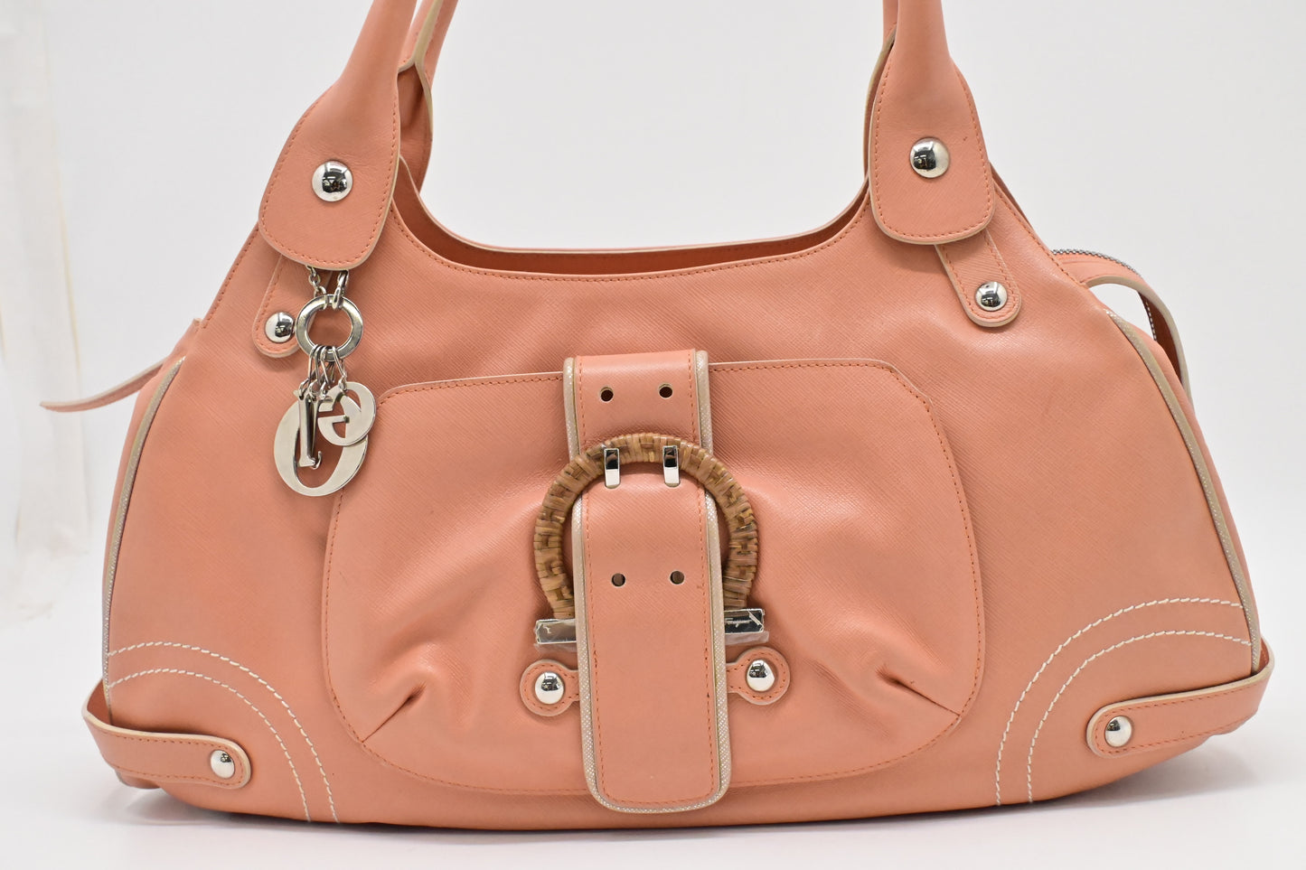 Ferragamo Gancio Hobo Bag in Pale Pink Leather