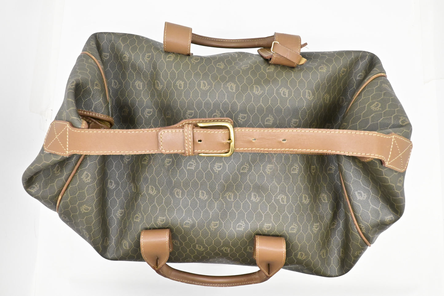 Dior Large Travel Bag in Dark Green Honeycomb Canvas