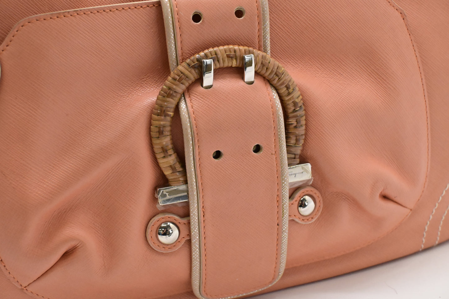 Ferragamo Gancio Hobo Bag in Pale Pink Leather