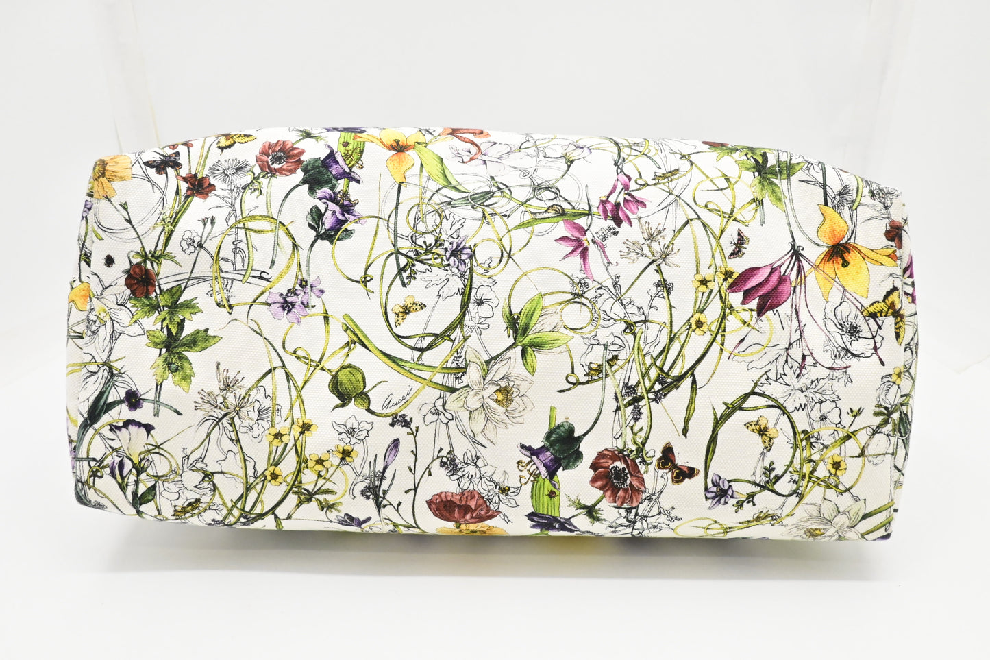 Gucci Tote in White Floral Canvas