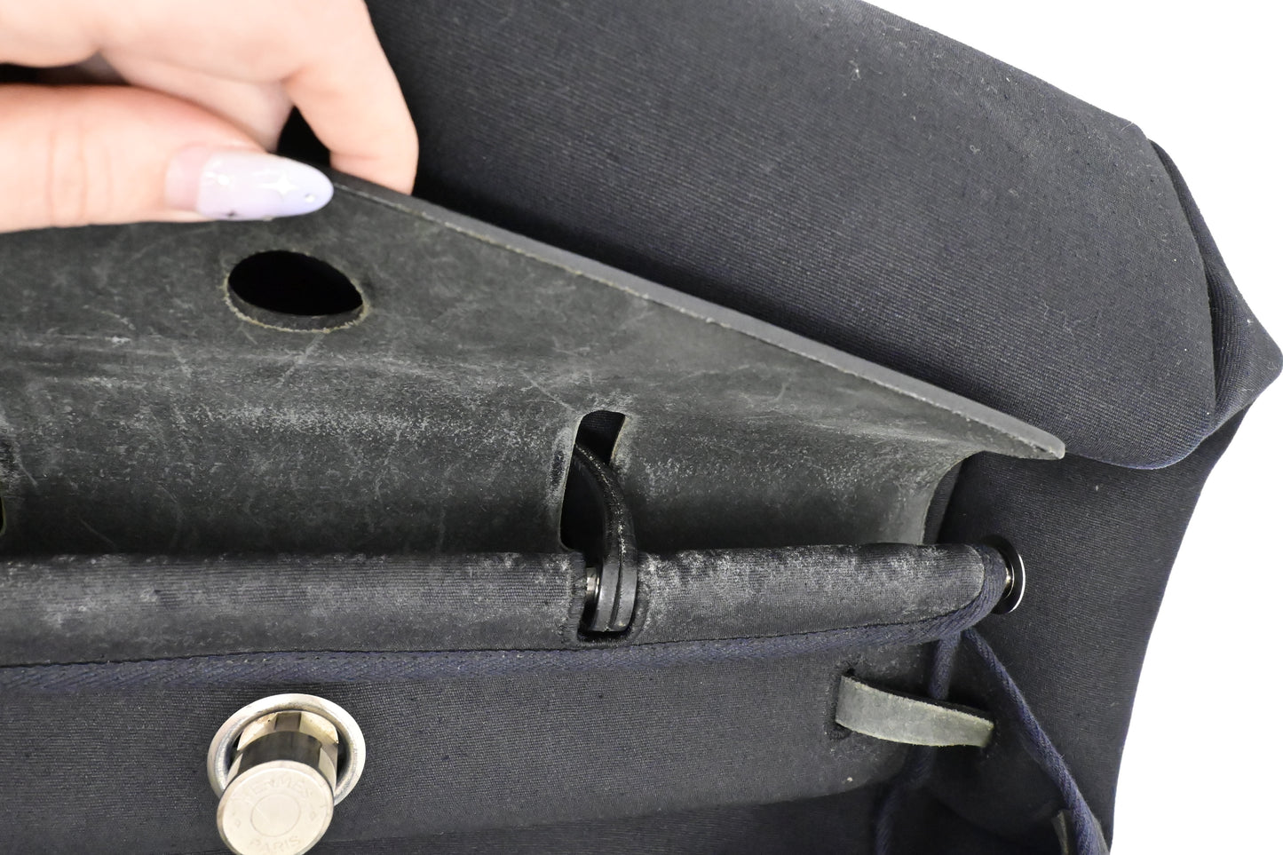 Hermes Herbag 36 in Black Canvas