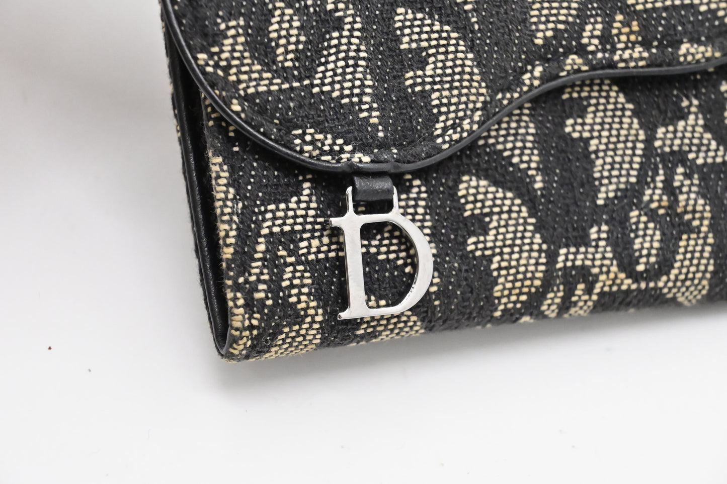Dior Saddle Compact Wallet in Black Oblique Canvas