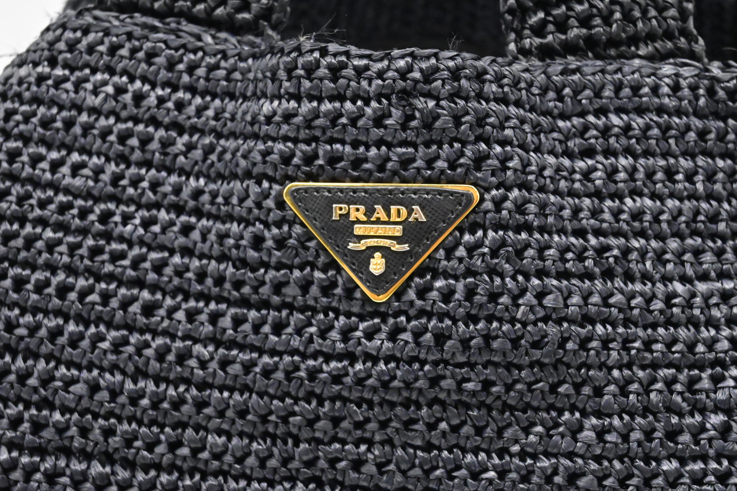 Prada Canapa Tote in Black Raffia
