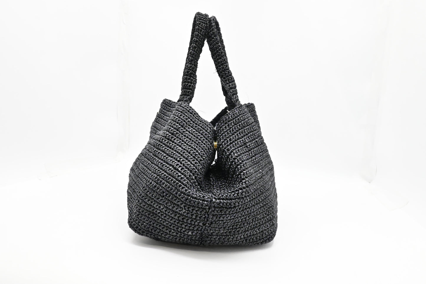 Prada Canapa Tote in Black Raffia