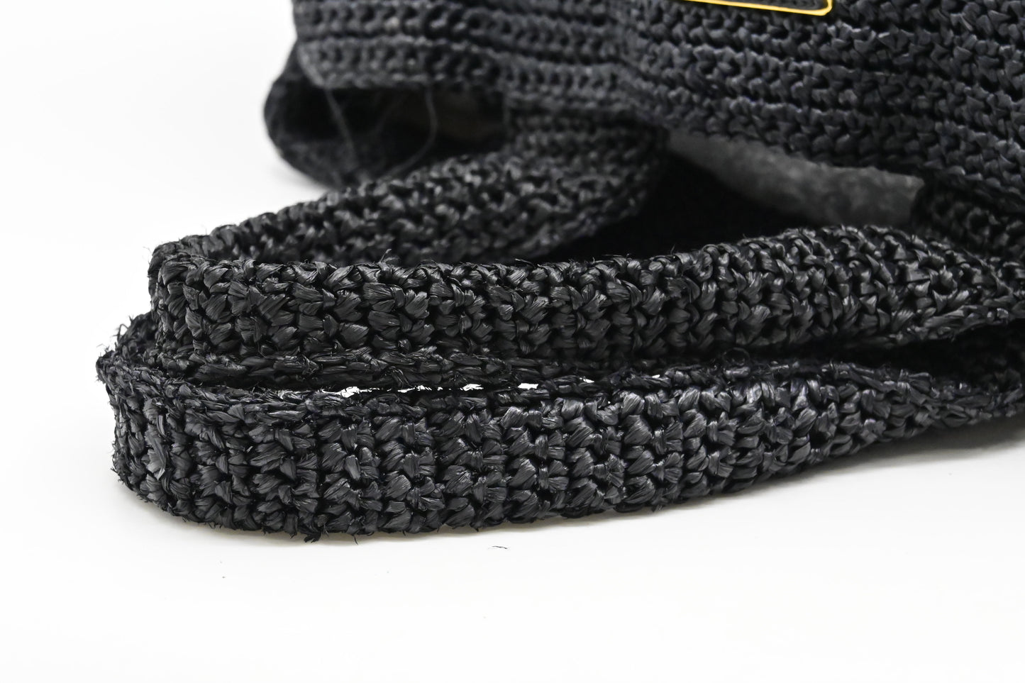 Prada Canapa Tote in Black Raffia