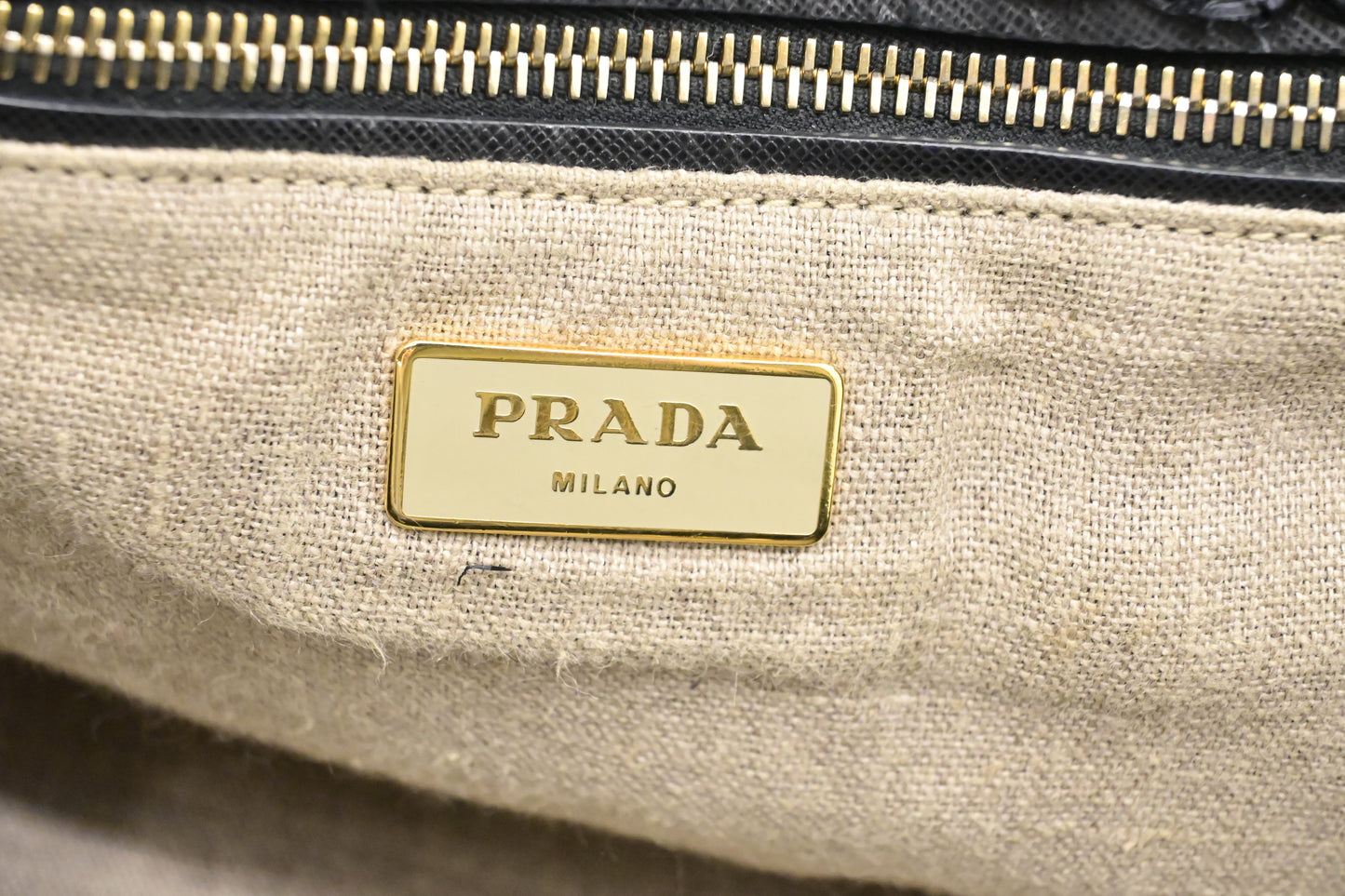 Prada Canapa Tote in Black Raffia