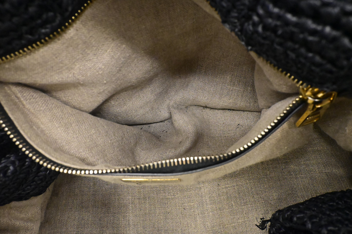 Prada Canapa Tote in Black Raffia