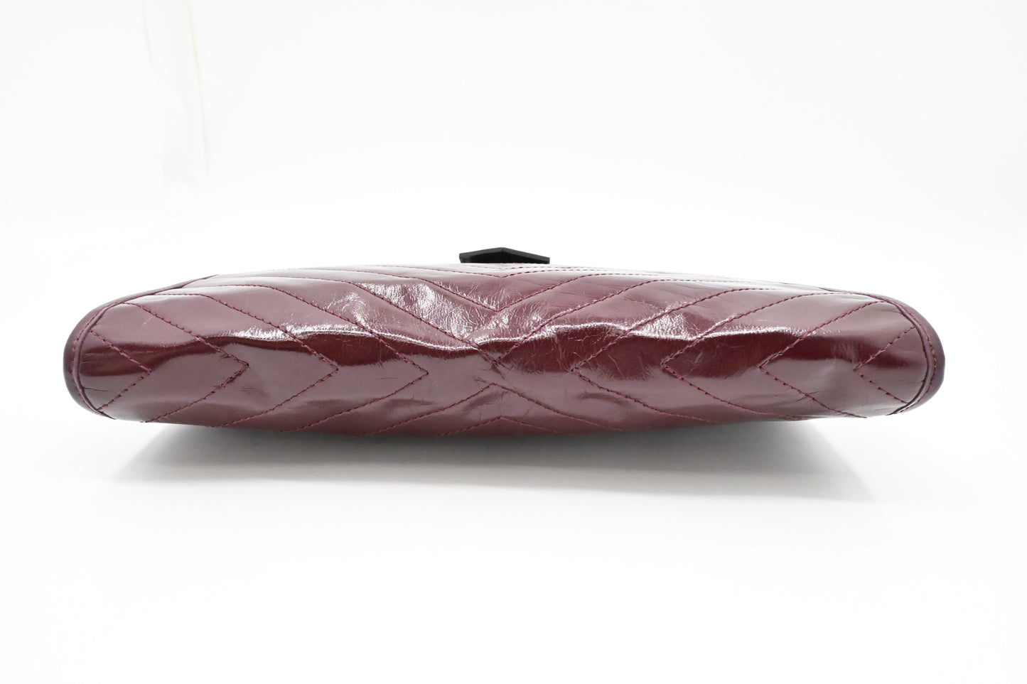 YSL Saint Laurent Pouch in Burgundy Chevron Leather
