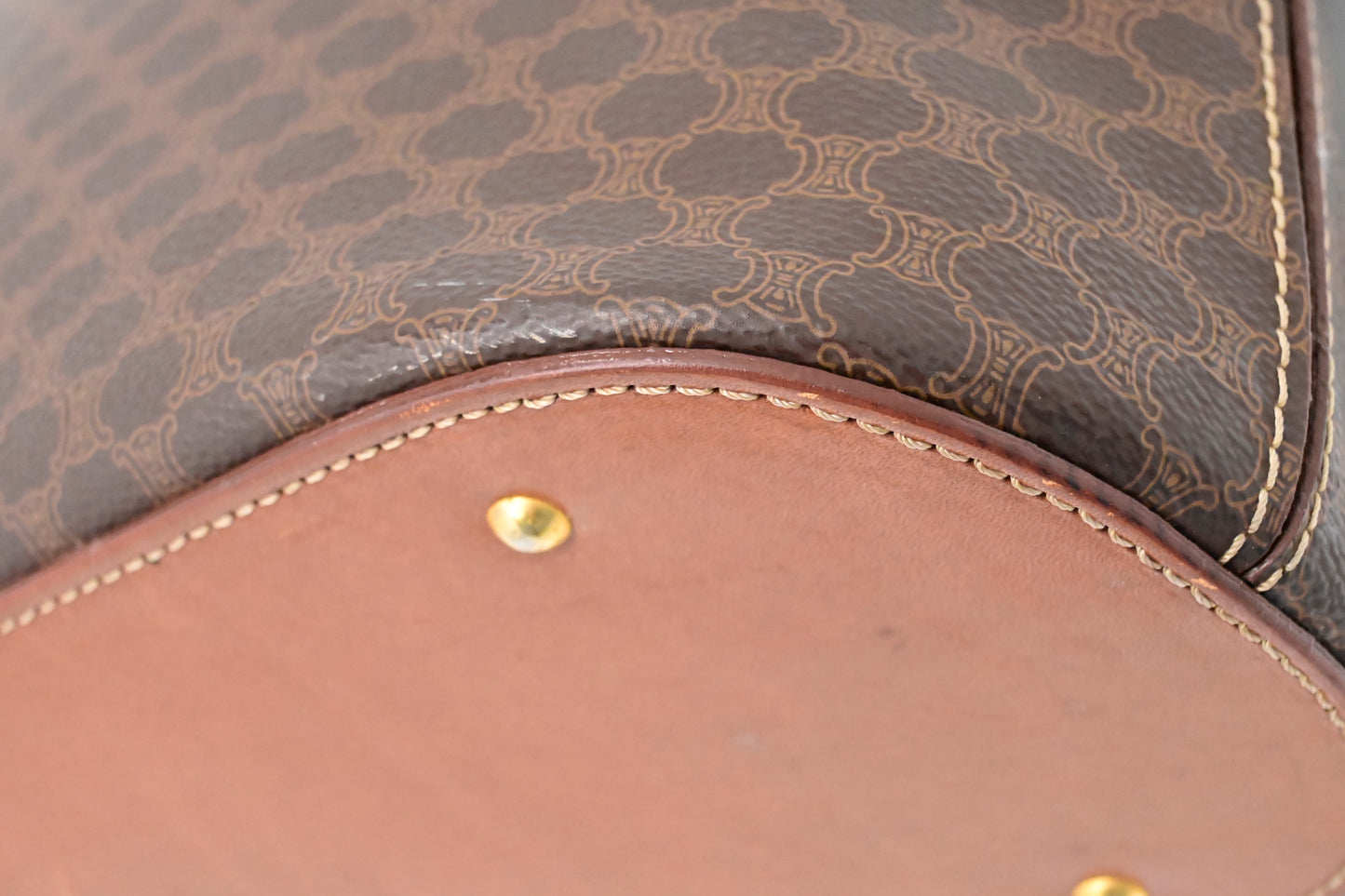 Celine Handbag in Brown Macadam Canvas