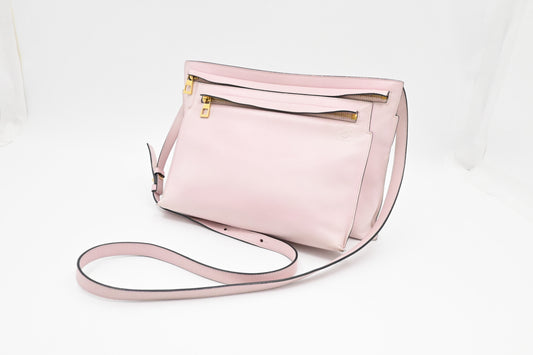 Loewe Large Double Pouch Crossbody in Pink Leather
