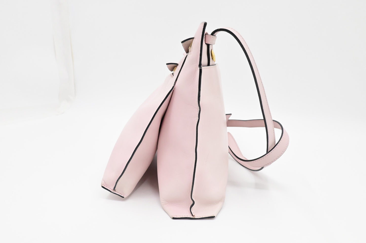 Loewe Large Double Pouch Crossbody in Pink Leather