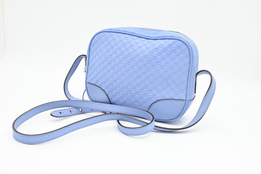 Gucci Crossbody in Baby Blue Micro Guccissima Leather
